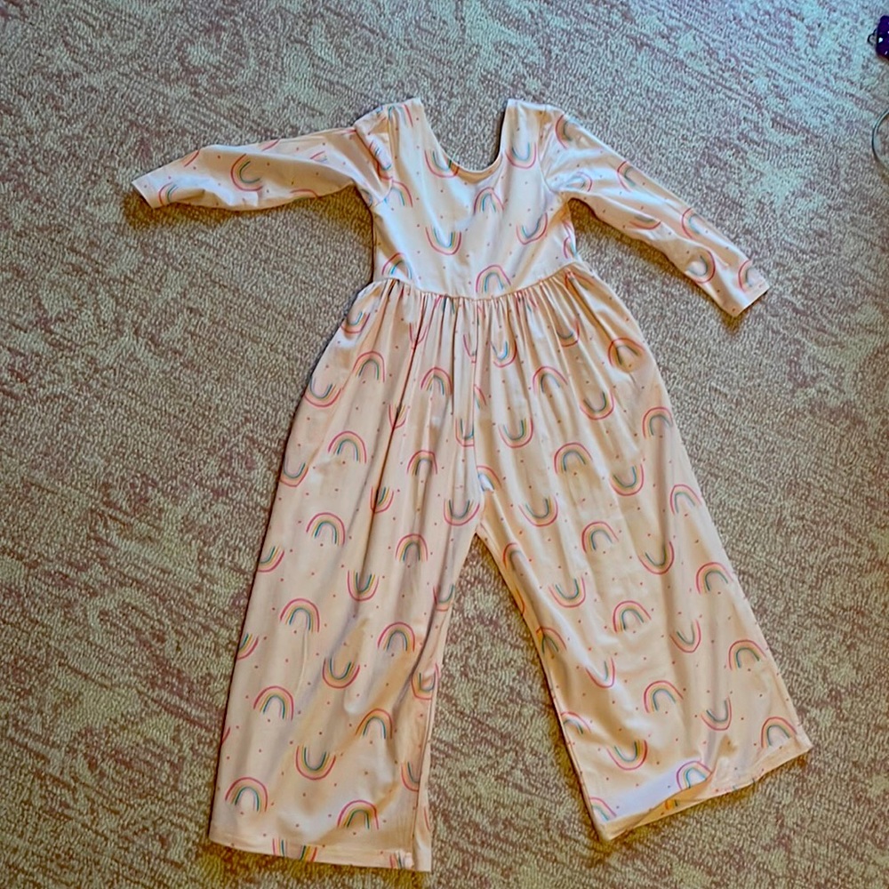 NWT Sweet Honey pink rainbow romper size 5T